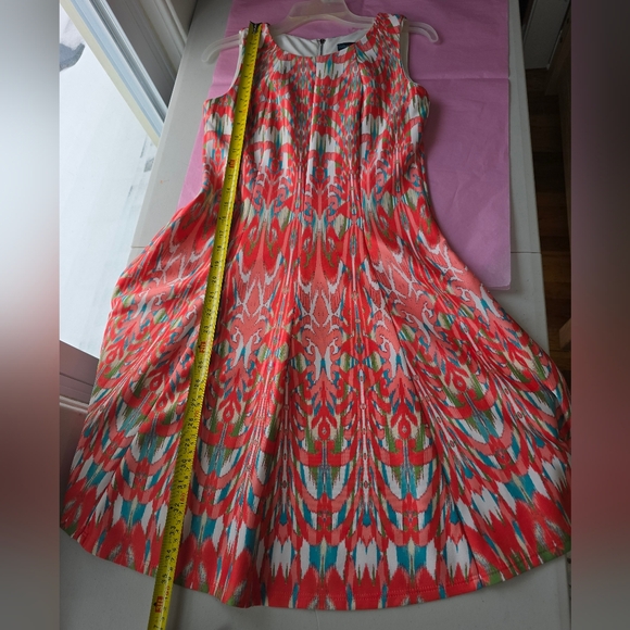 Gabby Skye Coral Pink Fit and Flare Dress Size 4 - Picture 7 of 9